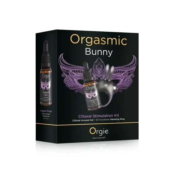 Набір ерекційне віброкільце та краплі для клітора Orgie ORGASMIC BUNNY Sex Aura Київ
