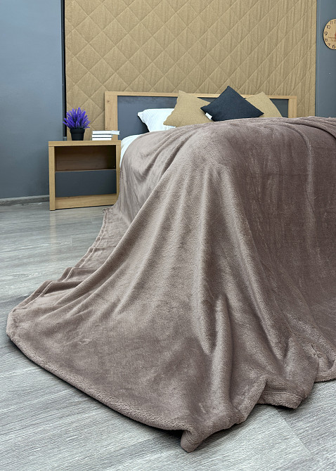 Плед-покривало Decorator WellSoft 180х210 см однотонний Лілово-сірий (87-266) Київ - фото 8