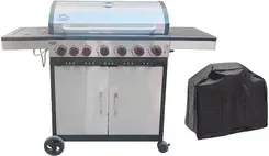 Гриль GRILL GAZOWY DEKRAFT INOX PREMIUM 6+1 (12,6 +2,5 kW) ruszt żeliwny + pokrowiec Київ