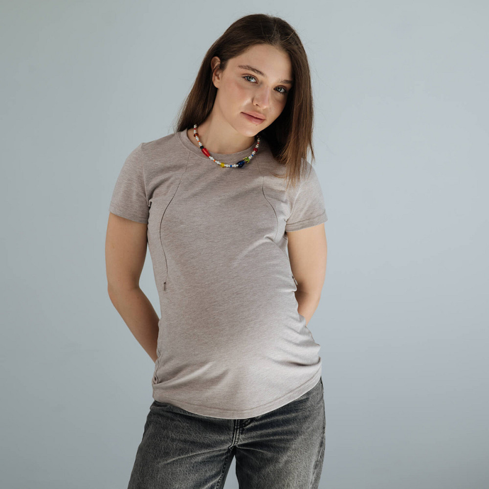 Футболка оверсайз для вагітних і годувальниць темно-сірий Київ - фото 3