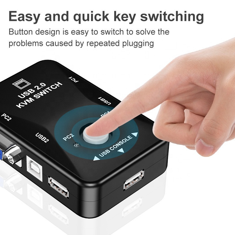 Перемикач KVM на 2 порти для двох комп'ютерів Київ - фото 5