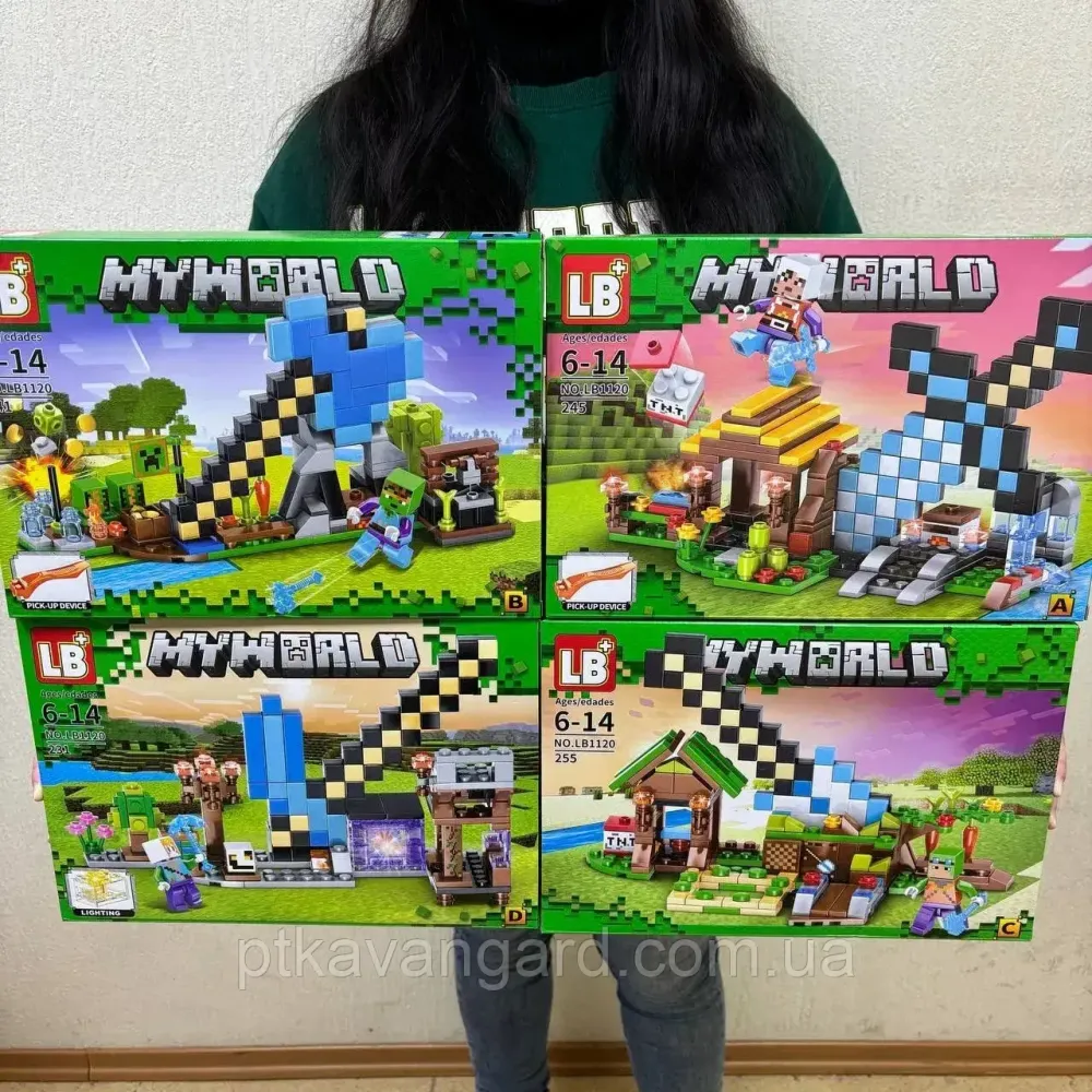 Конструктор Майнкрафт база для тренувань 4в1 (972 деталі) 4 набори в блоці Хмельницький - фото 1