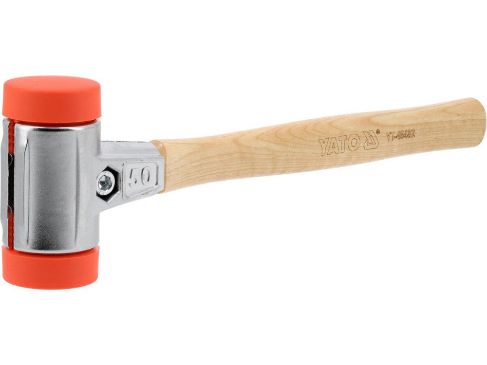 Молоток по бруківці YATO обух з високопружного ПЕ m= 830 г Ø= 50 мм, дерев'яна ручка, заг l= 385 мм Одесса - изображение 1