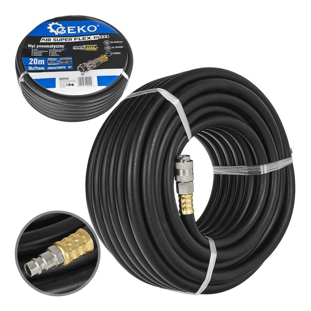 Пневматичний шланг компресора "GeKo" profi 20bar з оливостійкої гуми 15м 10/15мм 20 Київ - фото 1