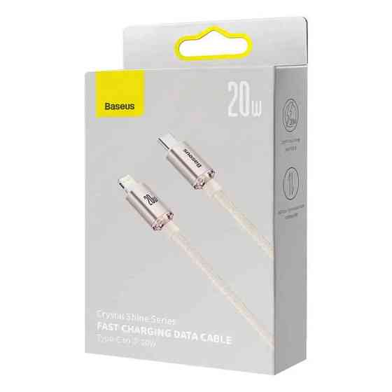 Кабель Baseus Crystal Shine Series Fast Charging Data Cable Type-C to iP 20W 1.2m Pink Одеса
