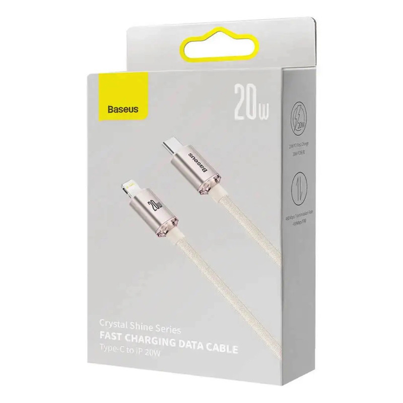 Кабель Baseus Crystal Shine Series Fast Charging Data Cable Type-C to iP 20W 1.2m Pink Одеса - фото 2