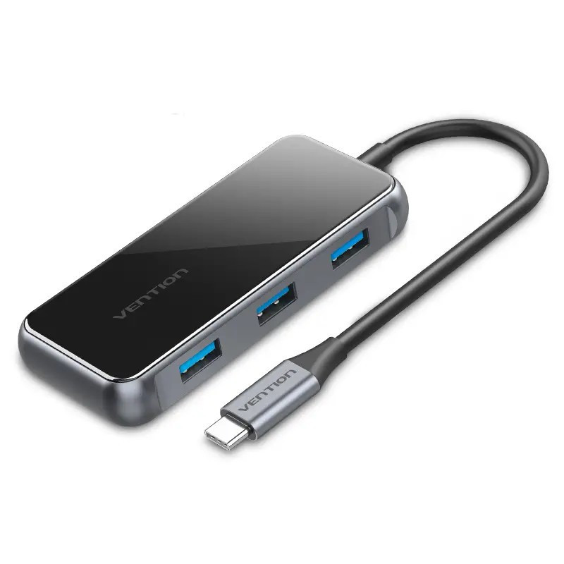 Концентратор Vention 5 в 1 Type-C-HDMI-USB-PD 3USB 3.0 4K 60 Hz 87W 0.15m Black (TFBHB) ( Чорний ) Харків - фото 2