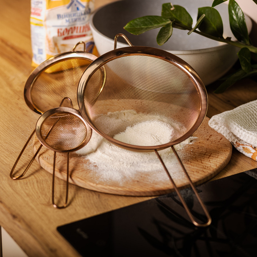 Набор ситечек из нержавейки для муки и круп, 3 шт. Киев - изображение 5