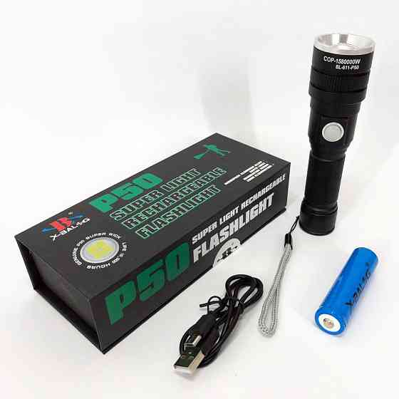 Усиленный ручной фонарик BL-611-P50, Фонарь с защитой от пыли, Портативный фонарь с функцией зарядки BH-65 Ивано-Франковск