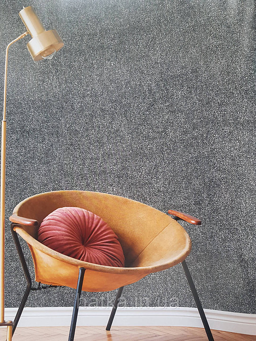 Шпалери вініл на флізеліні гарячого тиснення DU&KA Natura1.06х10 абстракція під шкіру смужки чорні сірі Київ - фото 1