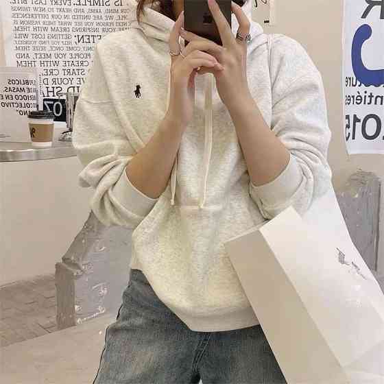 Женская трендовая повседневная худи тринитка на флисе Белый Одесса