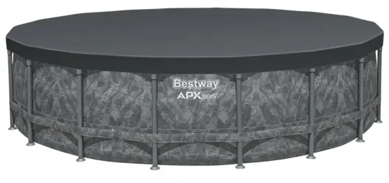 Каркасный круглый бассейн 549х132 см на 26 000 л с фильтр-насосом, лестницей, тентом Bestway 561KC Коломия
