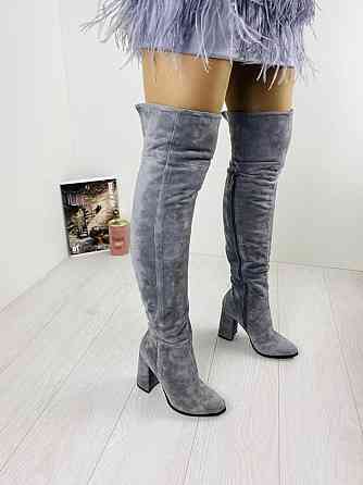 Nivelle Ботфорти жіночі NIVELLE сірі натуральна замша 50см висота 9см каблук (5154/48) Коломыя