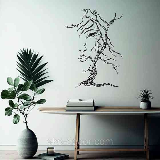 Декоративное настенное Панно «Дерево лицо» Декор на стену 110*80 см, Черный Киев