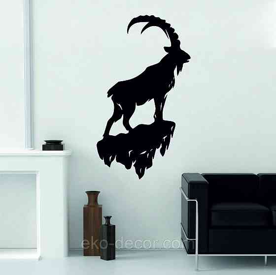 Декоративное настенное Панно «Горный Козел» Декор на стену 90*56 см, Черный Киев