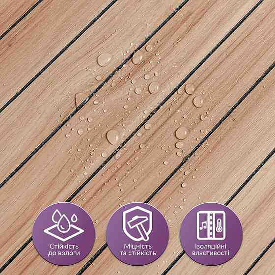 Вінілові самоклеючі 3D рейки Тік золотистий Київ