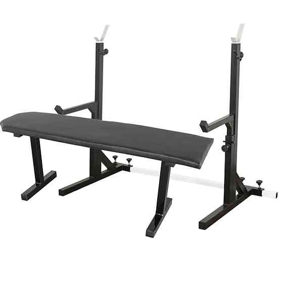 Скамья горизонтальная для жима + Стойки со страховкой профиль 40 на 40 мм Киев