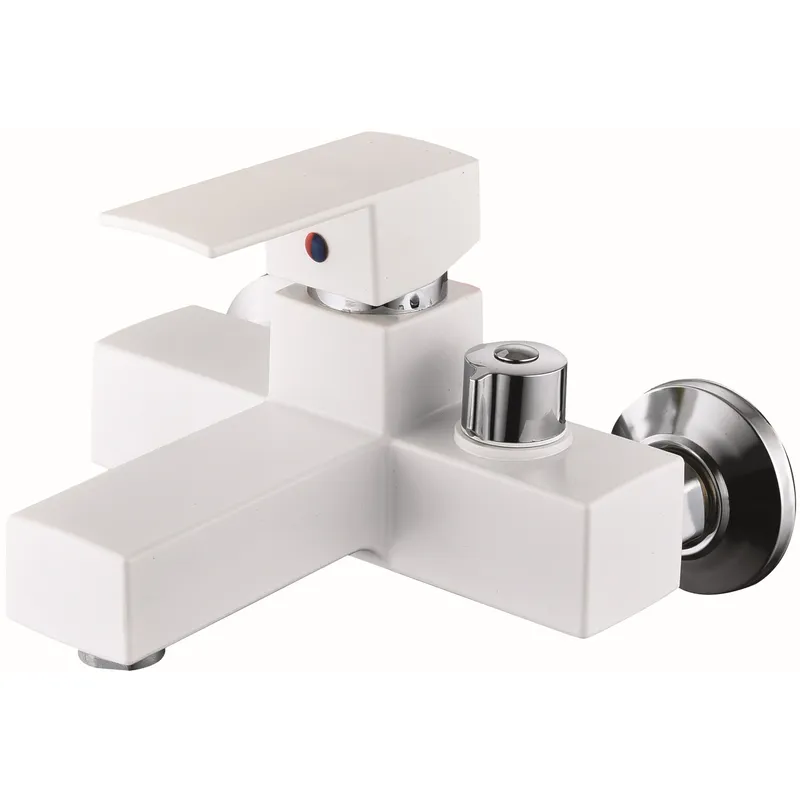 Змішувач для ванни Plamix Kubus-009 Euro Set White (з шлангом, лійкою та кронштейном) (PM0752)   ( 22016 ) Харьков - изображение 1