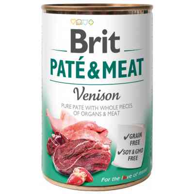 Консерви для собак Brit Pate and Meat зі смаком оленини та курки 400 г (8595602530328) Вінниця