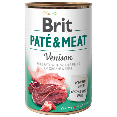 Консерви для собак Brit Pate and Meat зі смаком оленини та курки 400 г (8595602530328) Вінниця - фото 1