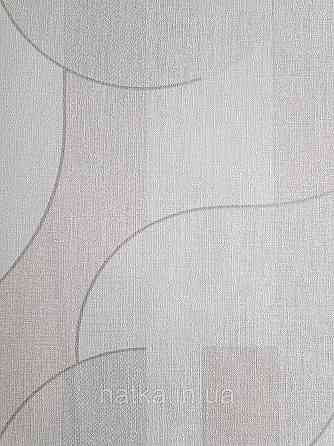 Шпалери метрові вінілові на флізелін Grandeco Feeling геометрія кола смуги фігури рожеві, білі, сірі Київ