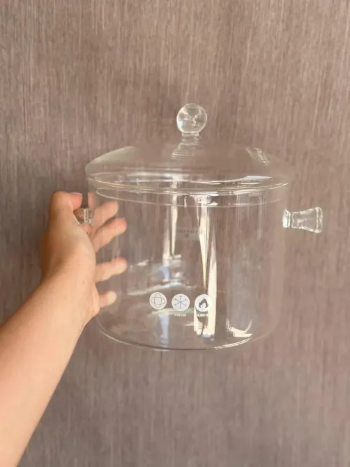 EB-19005 Стеклянная кастрюля с крышкой 1,3 л, жаропрочное боросиликатное стекло, для всех плит Одесса - изображение 3