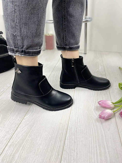 Черевики жіночі Avelina чорні еко-шкіра розмір 36 (23,5 см) і 40 (26 см) (A7025-35) Коломыя - изображение 3