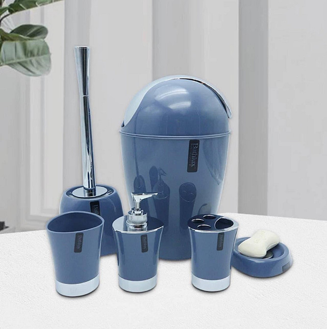 Набор аксессуаров для ванной Bathlux люкс качества , 6 предметов Синий Каменец-Подольский - изображение 5