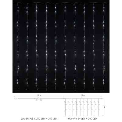 Гирлянда Delux Waterfall С 240LED 2х2 м белый/прозрачный IP20 (90018001) Винница
