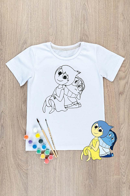 Футболка-розмальовка дитяча "Радість і Грусть" Крохатушка одяг Київ - фото 2