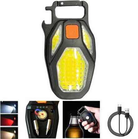 Ліхтар для кемпінгу LL-203-COB, білий, жовтий, червоний, type-c, індикатор, магніт, карабін Дніпро