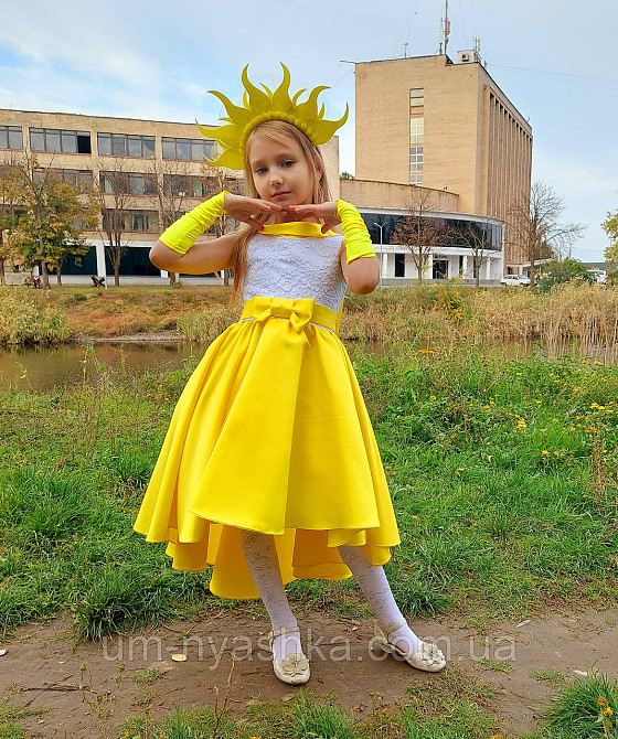 Жовте нарядне плаття на дівчинку костюм Сонечко, Курчатко, Качечка, Кульбаба Кривий Ріг - фото 3