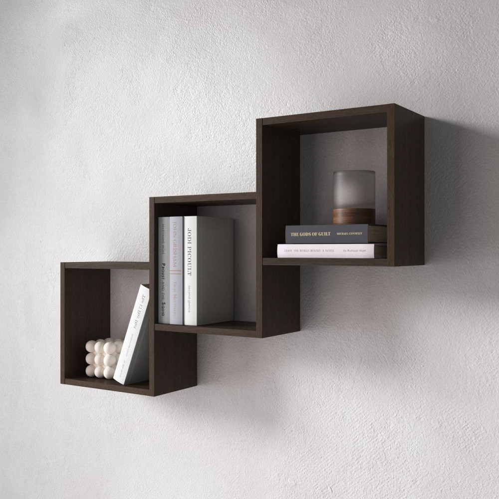 Полиця настінна VAYS M-13, на 3 комірки, ЛДСП, 98×18×66 см - для книг, декору, дому, вітальні, офісу Львів - фото 4