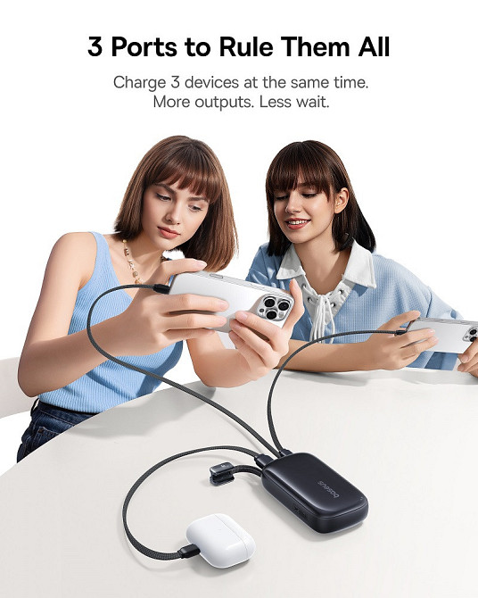 Зовнішній акумулятор Baseus EnerFill FC21 Qpow 3 Ultra Digital Display Power Bank with Detachable Cable 20000mAh 22.5W Cosmic Киев - изображение 9