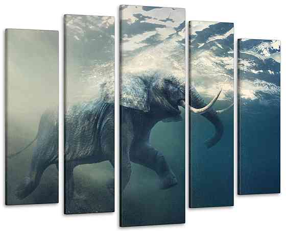 Модульна картина у вітальню / спальню Слон під водою Art-317_5 ( 80х118см ) Київ