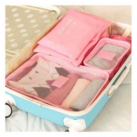 Набір органайзерів для речей та білизни 6 в 1 дорожній Pink Вінниця