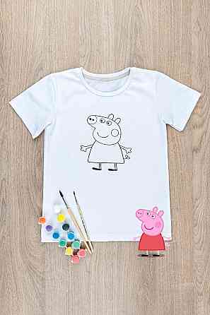 Футболка-раскраска детская СВИНКА ПЕППА Крохатушка одяг 116 Киев