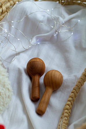 Дерев'яне дитяче брязкальце маракас WooolyWool Київ - фото 3