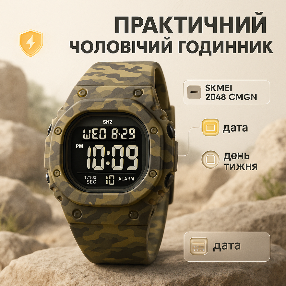 Годинник військовий з офіційною гарантією, Годинник спортивний скмей армійський для ЗСУ CP-87 Львів - фото 6