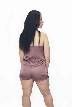 Піжама жіноча шовкова із шортами Какао 2XL Харків