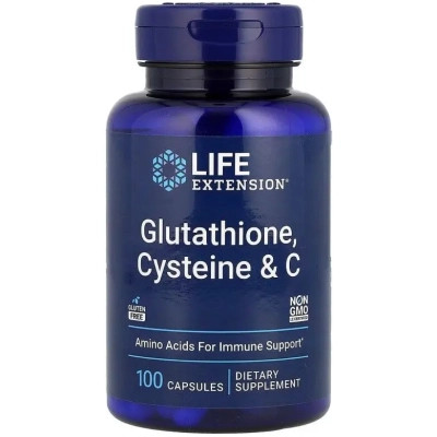 Вітамінно-мінеральний комплекс Life Extension Глутатіон, цистеїн та вітамін C, Glutathione, Cysteine & C, 100 капсул (LEX-15411) Вінниця - фото 1