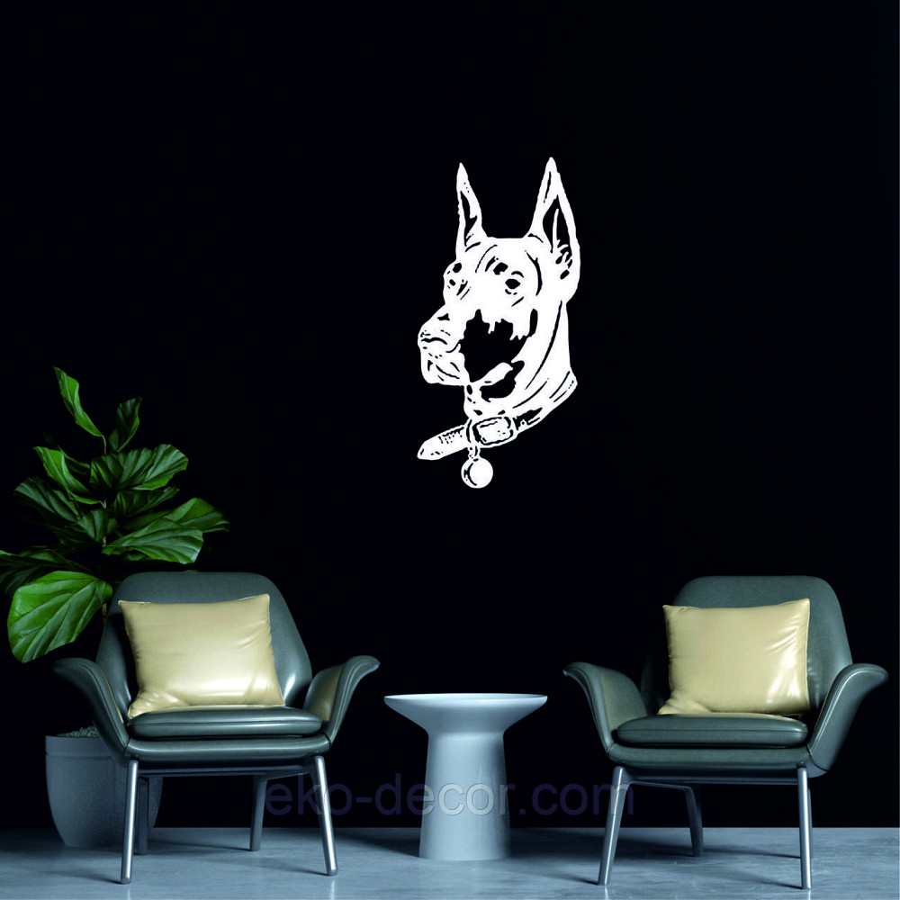 Декоративное настенное Панно «Доберман», Декор на стену 110*54 см, Белый Киев - изображение 5