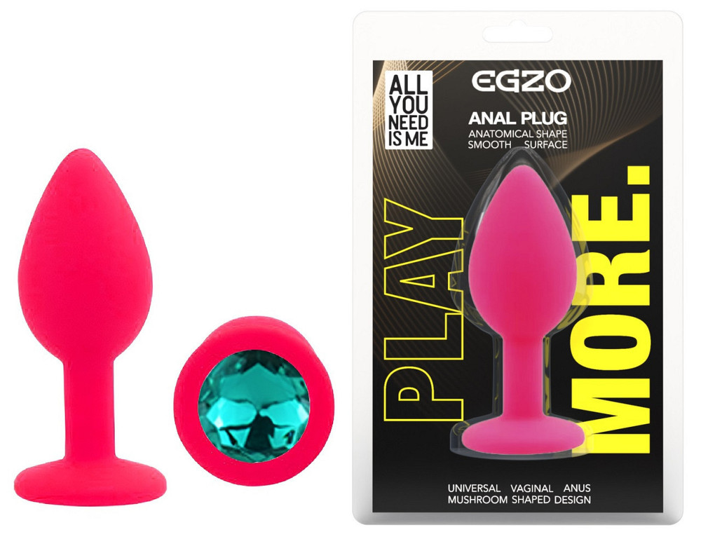 Силіконова анальна пробка EGZO - Silicone Pink Round Plug Marine, size S Sex Aura Київ - фото 1