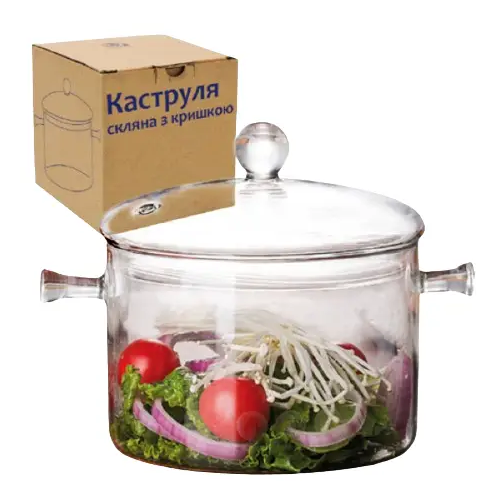 Каструля скло 1,5л з кришкою 30050-1 S&T Житомир - изображение 2