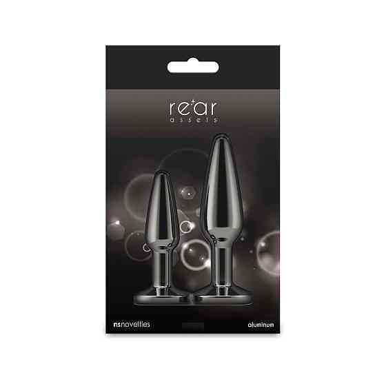 Набір анальних пробок NS Novelties Rear Assets - Tapered Trainer Kit - Gunmetal - Black Sex Aura Київ