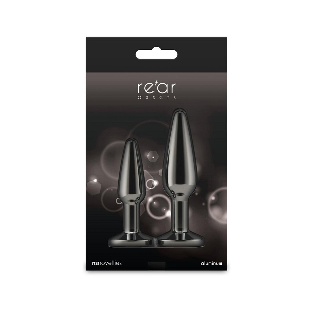 Набір анальних пробок NS Novelties Rear Assets - Tapered Trainer Kit - Gunmetal - Black Sex Aura Київ - фото 4