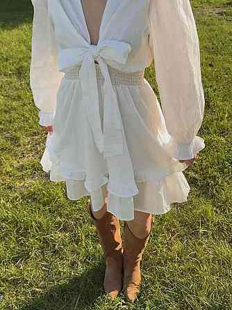 Женское легкое романтичное мини платье из льна Одесса