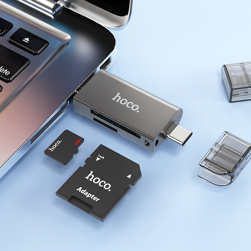 Кардридер HOCO HB39 USB/Type-C 3.0 high-speed card reader Metal Gray Киев - изображение 16
