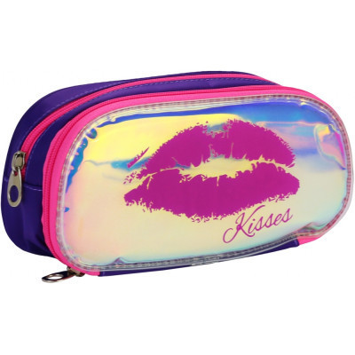 Пенал Cool For School 2 відділення неоновий з помпоном Червоний (CF6618-red) Вінниця - фото 1