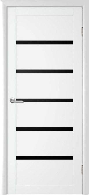 Двері Відень Білий Полотно з чорним склом, покриття VINIL Київ - фото 1
